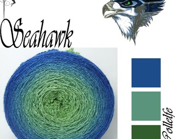 Seahawk* Merino silk Gradient Yarn hand dyed - Lace weight