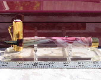 Rare Omas Giacomo CASANOVA Solid 18kt Gold Handpainted Limited Edition Fountain Pen No.23/73 - Huge 7 3/8" length x 3/4" diameter