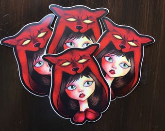 Red Riding Hood Sticker Vinyl and Weatherproof