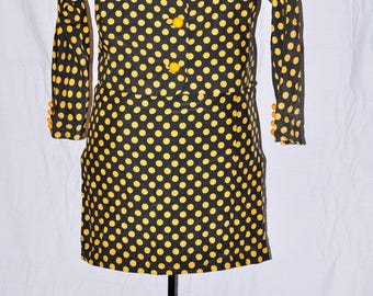 DAVID HAYES 100% Silk 2-piece Polka Dot Skirt Suit