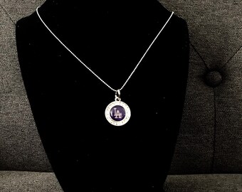 Dodgers bling charm with 18 inch chain