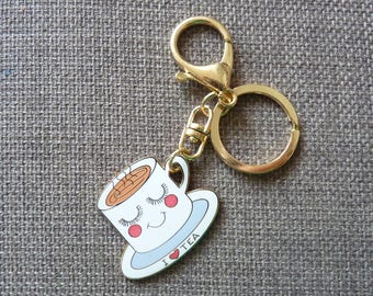 Enamel Tea Cup Keyring