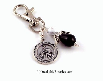 Stroke Victims Healing Saint Angel Charm St Andrew Avellino by Unbreakable Rosaries