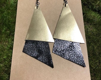 Two tone Metallic Earrings