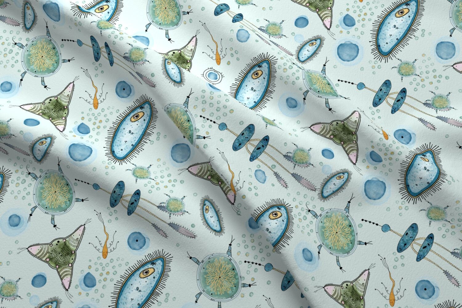 Bacteria Fabric Microbe By Jennifer Geldard Bacteria