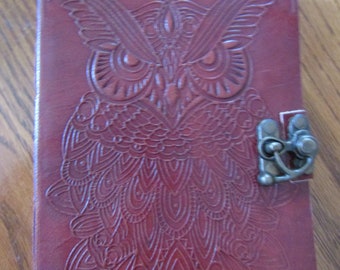 Owl Embossed Leather Journal Book of Shadows