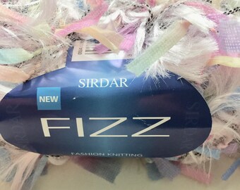 Sirdar Fizz Yarn, Pink and Pastel Variegated Ribbon Yarn, Destash Sale!