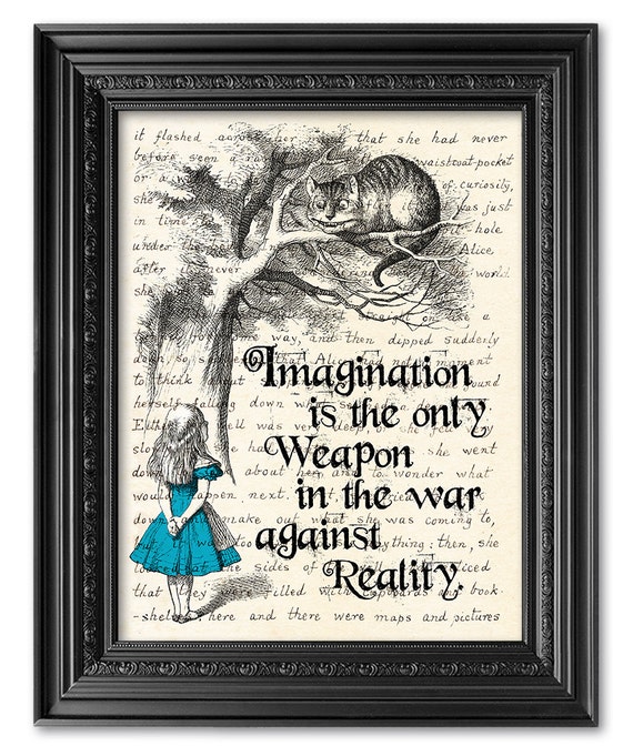 Alice in Wonderland Print Handwriting Lewis Carroll Quote