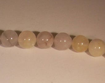 Gemstone white jade semi-precious 10mm 10 beads