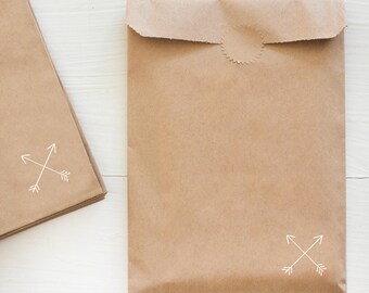 kraft paper gift bag - crossed arrows