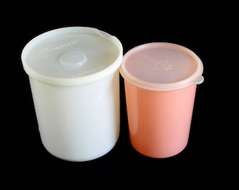 Eagle Superseal Plastic Container Peach Round Storage Canister, Republic Freezette II No. 306