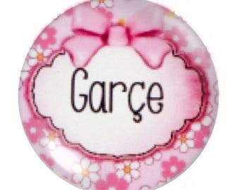 Set of 2 cabochon "Je suis" round glass 30mm