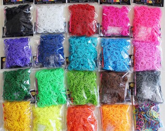 600 Pcs Rubber Loom Band Refills + 25 s-clips for DIY - Over 40 To Choose from -- Buy 1 & Get 2nd Free - FREE SHIPPING
