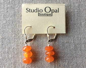 Orange Carnelian Stack Earrings