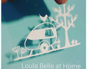 Caravan of Love, an original papercut template by Loula Belle at Home, personal use and use with commercial licence