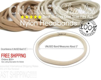 Nylon Headbands Wholesale / Wholesale Spandex Headband / Skinny Very Stretchy One Size Fits most Nylon