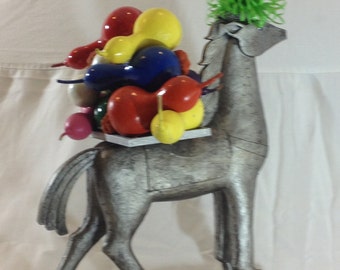 Contemporary art, small horse painted, One of a kind, Bright colors