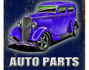 Midnight Auto Parts Hot Rod Sign 12"x18" RG394
