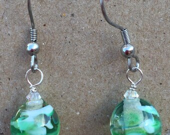 Earrings with Murano glass beads