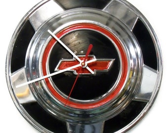 1976 - 1987 Chevrolet CK Pickup Hubcap Clock - Chevy Bowtie Hub Cap - 1977 1978 1979 1980 1981 1982 1983 1984 1985 1986
