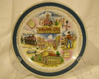 Vintage Virginia City Nevada Souvenier Plate