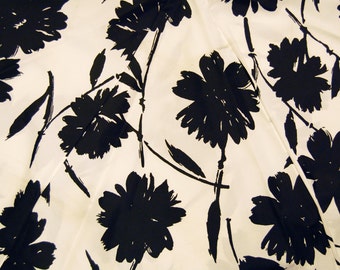 Black and White Floral Silhouette Upcycled Umbrella Dog Rain Coat