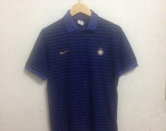 Vintage 90's Nike Inter Milan Stripes Polo Shirts Size M