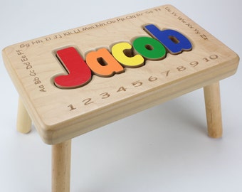 Name Stool with Alphabet