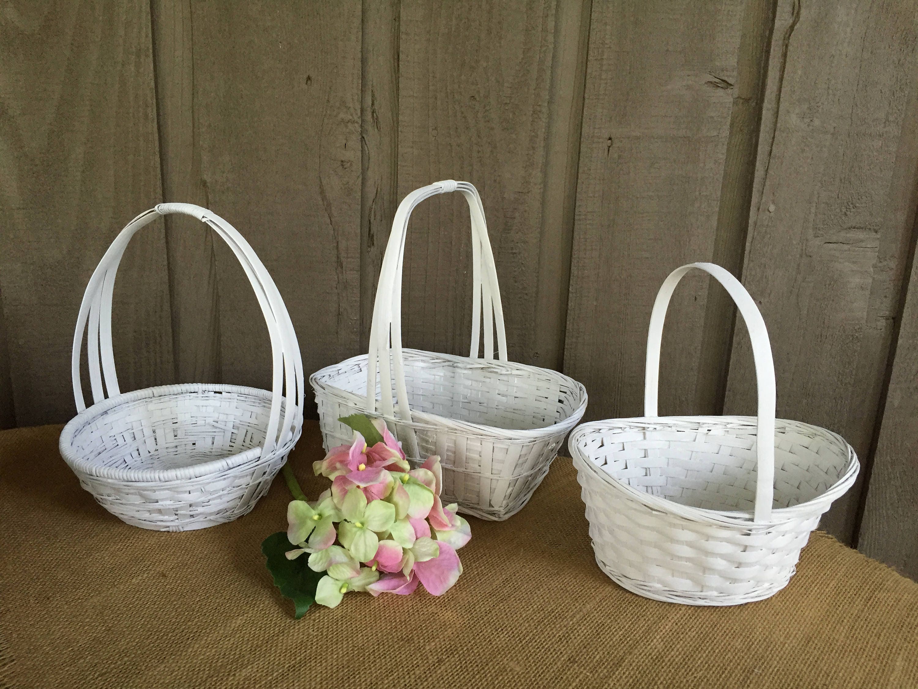 Wedding baskets/ DIY baskets/ white wedding baskets/ baskets
