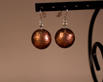 Hand Textured Domed Earrings