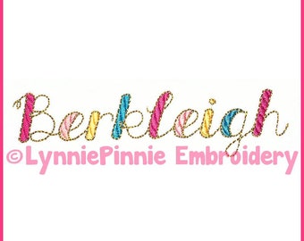 All Things New Whimsical Fill Font - 2 Color Triple Run DIGITAL Embroidery Machine File -- 3 sizes + BX