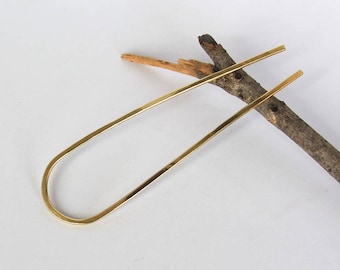 Brass Hair Fork Bun Holder U Shaped Hair Pin Hair Prong, Bun Pin Gold Hair Clip, Hair Slide For Long Hair, Hair Accessories, Womens Gift