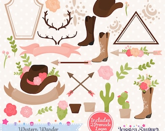 INSTANT DOWNLOAD, western clipart and vectors for personal and commercial use