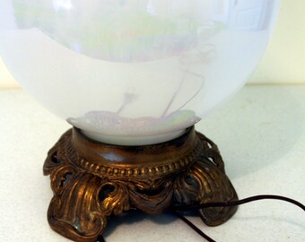 Opalescent optic glass globe lamp-large retro table lamp-numbered Honi Chilo-night light-romance light