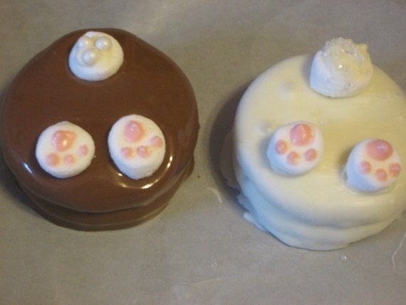 One dozen bunny behind chocolate covered sandwich cookie party favors
