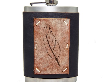 Feather Flask 8oz Homemade in Aspen in Midnight Espresso