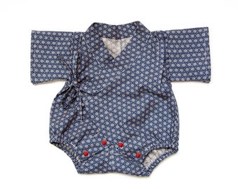 Baby kimono, romper, traditional japanese pattern, baby boy onesie, kawaii outfit, baby bodysuit, baby jinbei, gender neutral baby clothes