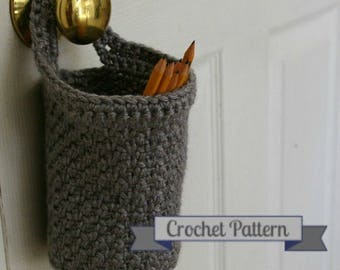 Crochet Pattern Hanging Doorknob Basket, Digital Download