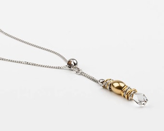 Long necklace, Swarovski Crystal and stainless steel