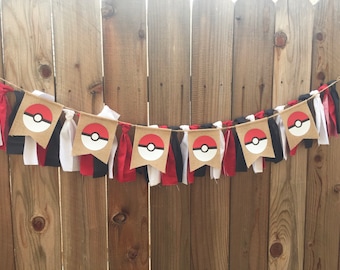 Pokemon, pokeball banner, birthday