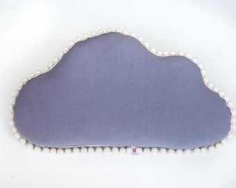 Extra soft pillow "Cloud" with pompoms (violet), cushion