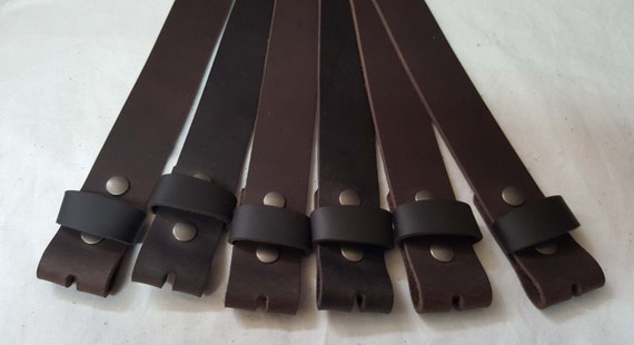 Dark Brown Buffalo Leather Belts with Snaps for Suits or Jeans Made to Measure - Custom Cut Leather Snap Belts 1.5" or 1.25" for Adults /Kid