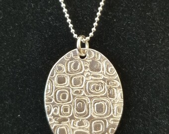 PMC Fine Silver Pendant and Matching Earrings