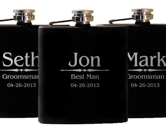 Personalized Flasks 8 Groomsmen Wedding Party Gift For Men Custom Flask