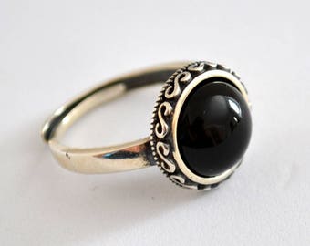 black obsidian stone ring black obsidian stone ring