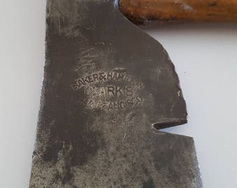 Antique Baker & Hamilton Hardware Co roofing hatchet, Sold by Clark's of San Francisco, early 1900's