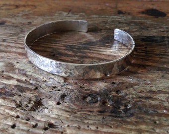 Bracelet Sterling silver hammered surface