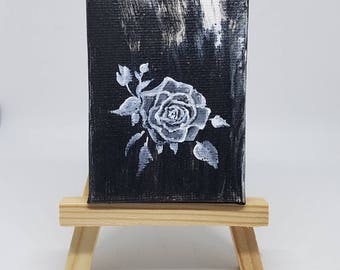 Rose Acrylic mini Painting with Easel