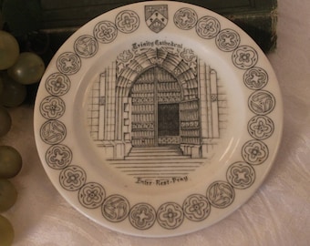 Trinity Cathedral, Cleveland Ohio 5.5" Commemorative Plate made by Walker China of Bedford, Ohio
