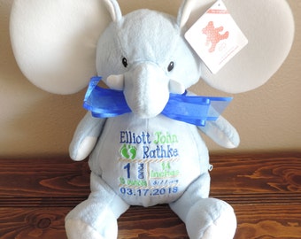Personalized Birth Announcement Stuff Animal